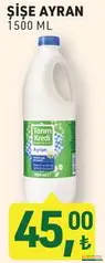TARIM KREDİ ŞİŞE AYRAN 1500 ML fiyat ve kampanya bilgisi